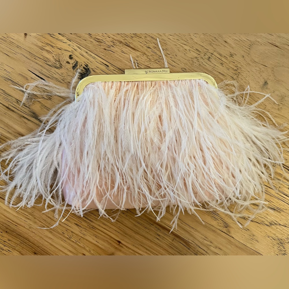 BCBGMAXAZRIA Pink Feather Clutch